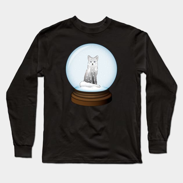 Arctic Fox Globe Long Sleeve T-Shirt by RudDesigns